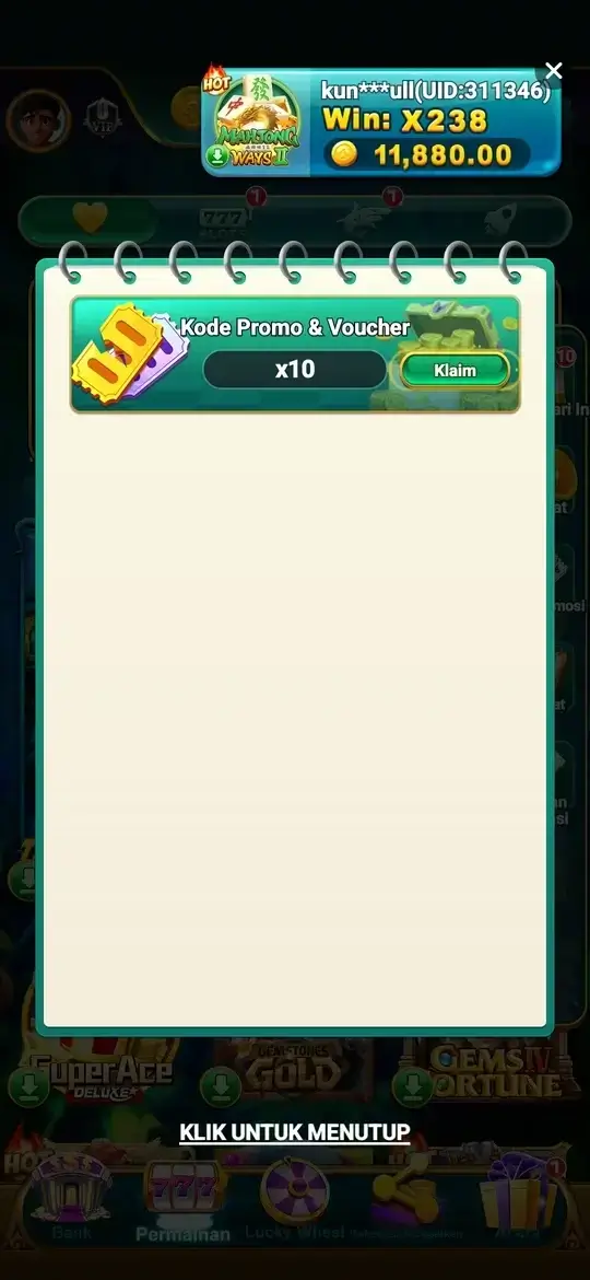 Kode promo dan voucher di 99RP APK